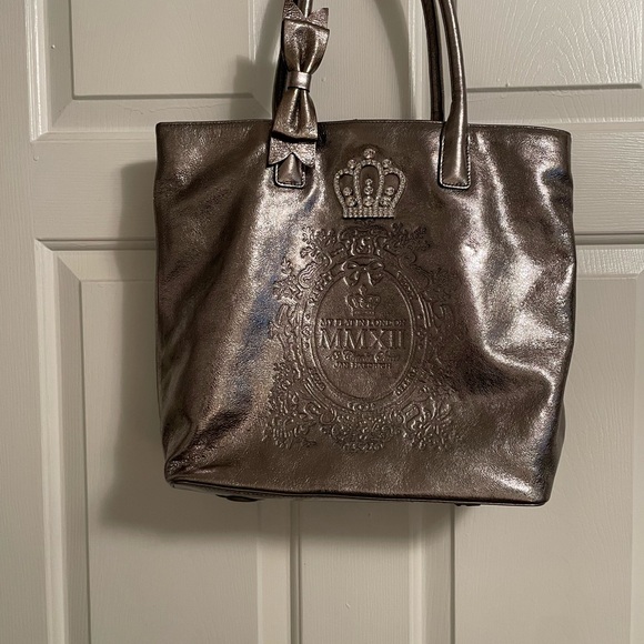 My flat in London tote platinum bow jeweled purse - Picture 2 of 7